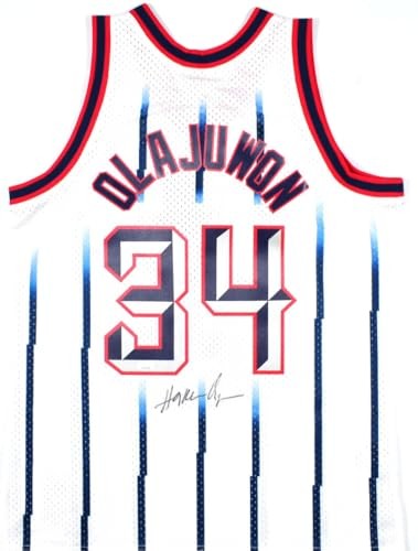 Hakeem Olajuwon Signed Houston Rockets Mitchell & Ness Jersey