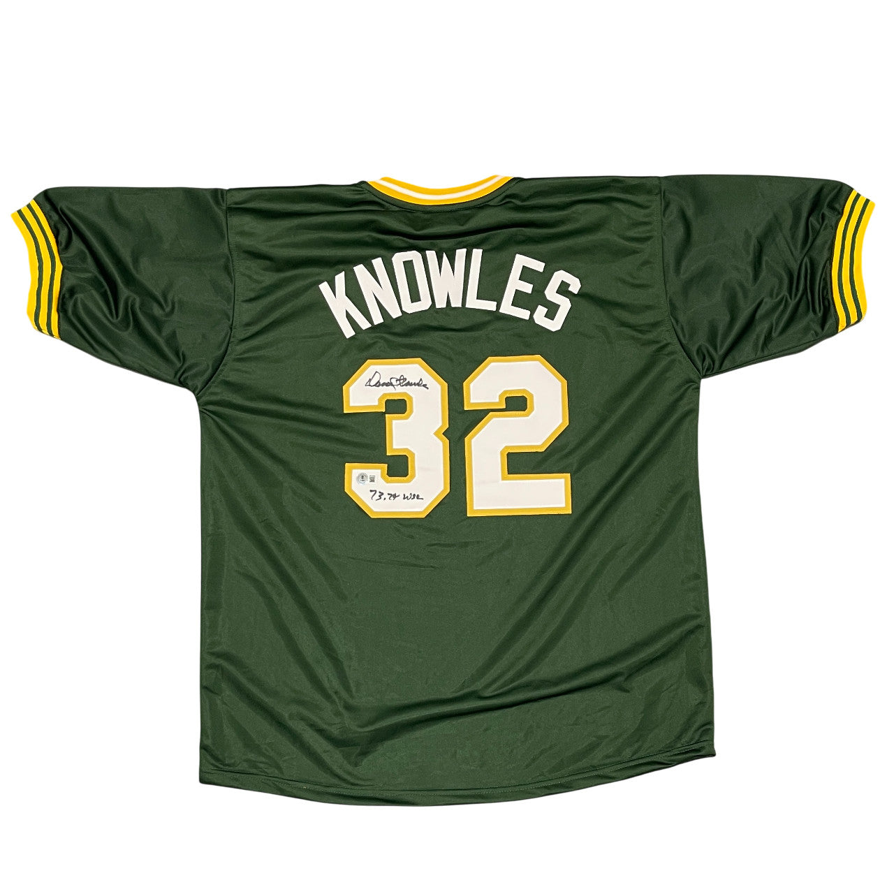 Darold Knowles Signed Oakland Athletics Custom Jersey "73 74 WSC" BAS COA