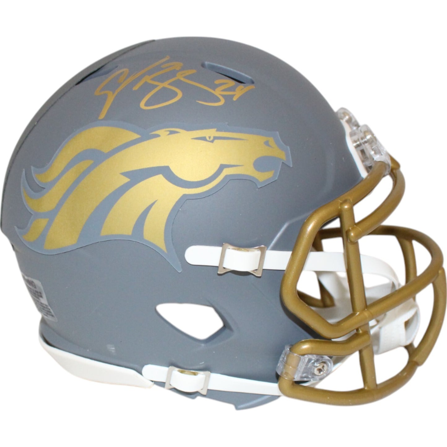 Champ Bailey Autographed Denver Broncos Riddell Slate Mini Helmet