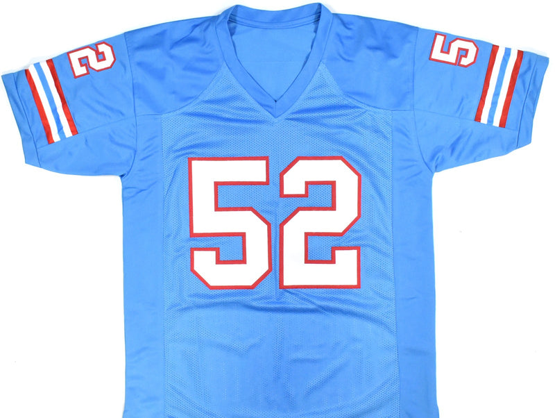 Robert Brazile Autographed Houston Oilers Blue Custom Jersey