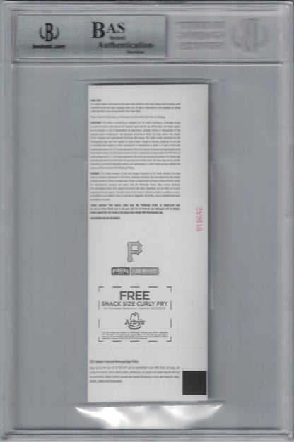 Addison Russell Signed Chicago Cubs MLB Debut Ticket BAS Slabbed