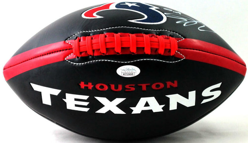Andre Johnson Autographed Houston Texans Black Logo Football