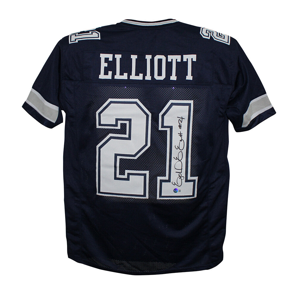 Ezekiel Elliott Signed Dallas Cowboys Custom Pro Style Football Jersey