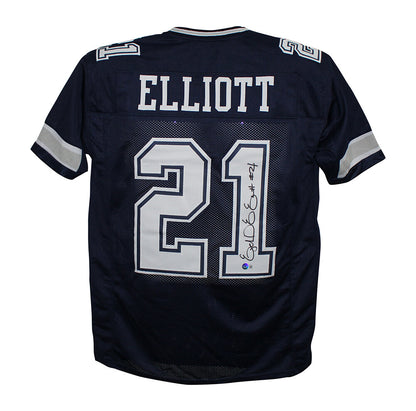 Ezekiel Elliott Signed Dallas Cowboys Custom Pro Style Football Jersey