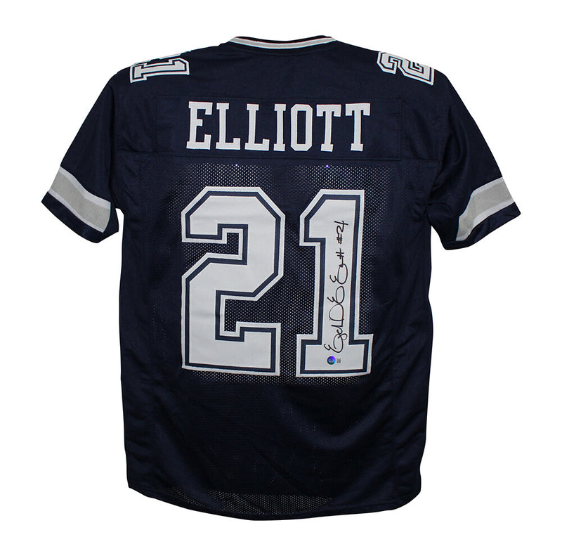 Ezekiel Elliott Signed Dallas Cowboys Custom Pro Style Football Jersey