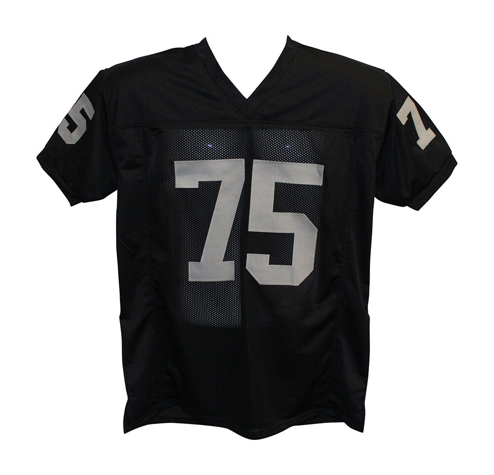 Howie Long Signed Oakland Raiders Custom Football Jersey HOF Inscription