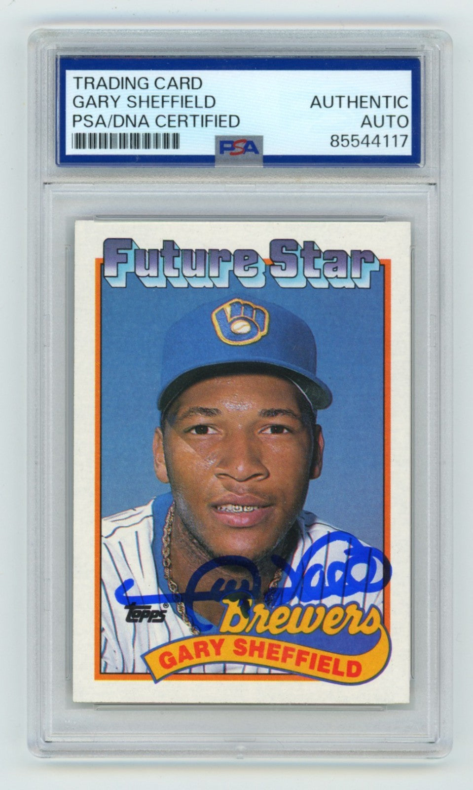 Gary Sheffield Autographed 1989 Topps Future Star Rookie Card PSA