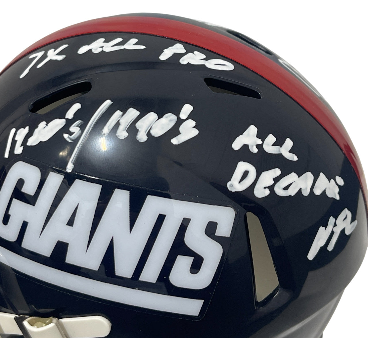 Sean Landeta Signed New York Giants Throwback Mini Helmet (3 Insc)