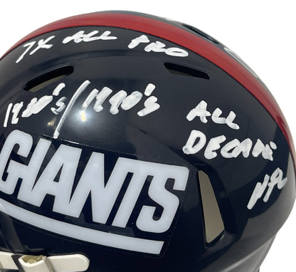 Sean Landeta Signed New York Giants Throwback Mini Helmet (3 Insc)