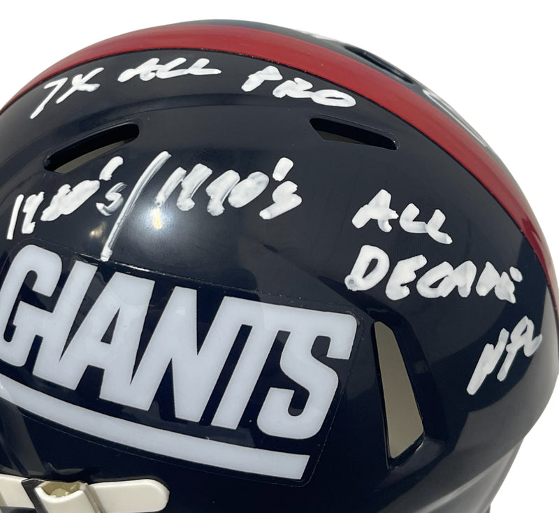 Sean Landeta Signed New York Giants Throwback Mini Helmet (3 Insc)