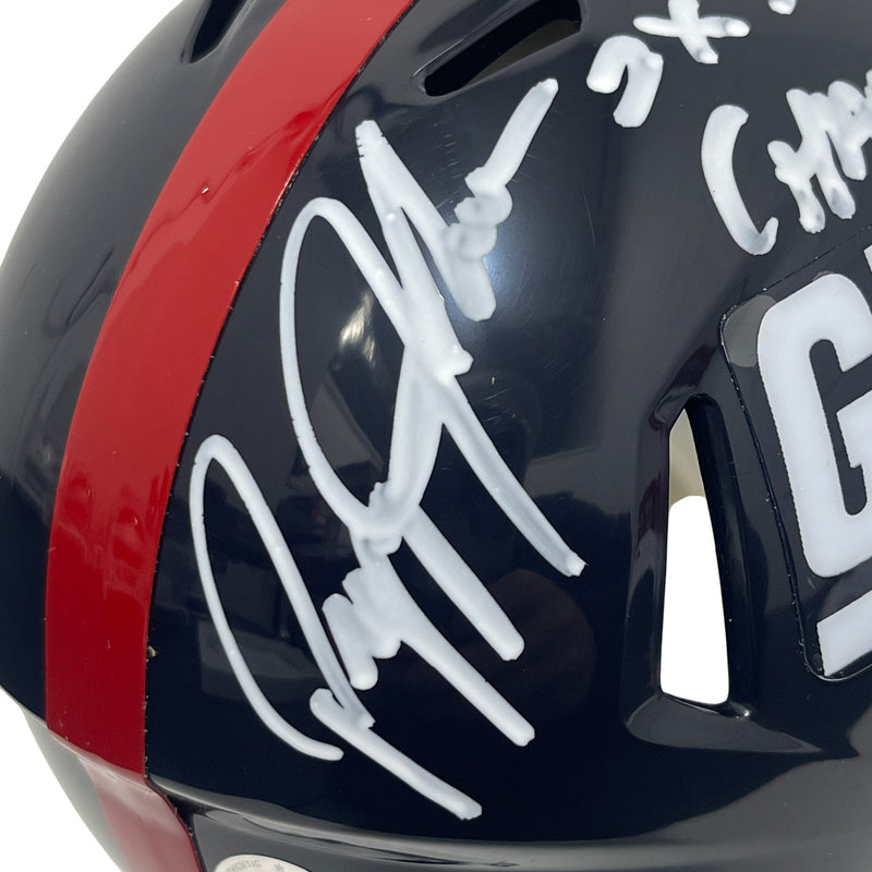 Pepper Johnson Signed New York Giants Throwback Mini Helmet (2x SB Champs) BAS