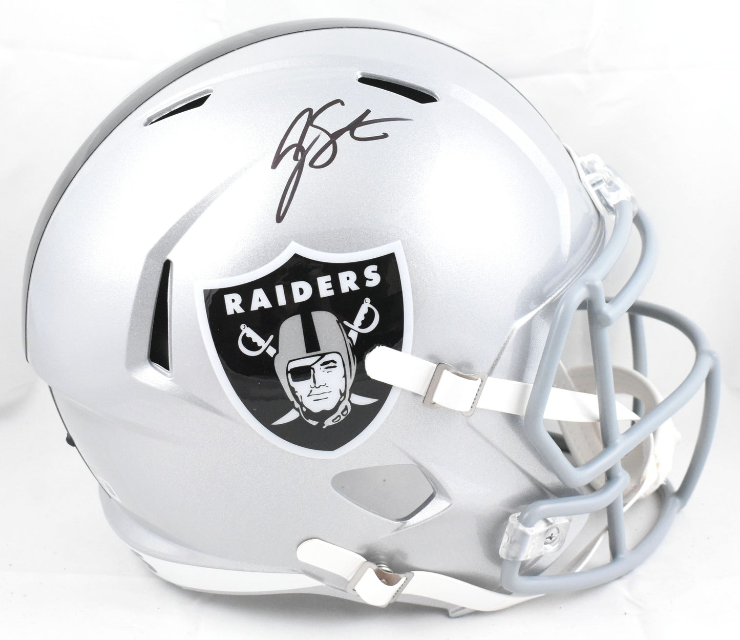 Geno Smith Autographed Las Vegas Raiders Full Size Speed Helmet