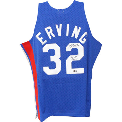 Julius Erving Signed New Jersey Nets Mitchell & Ness Jersey