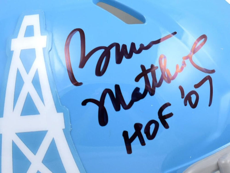 Bruce Matthews Signed Houston Oilers 1960-62 Speed Mini Helmet HOF