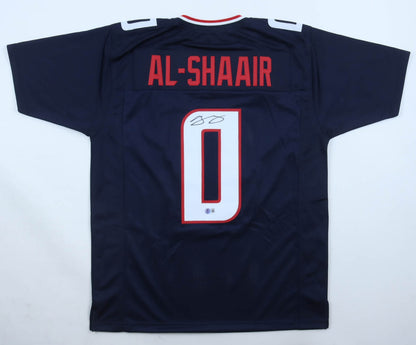 Azeez Al-Shaair Autographed Houston Texans Custom Blue Jersey