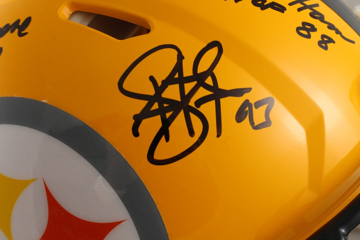 Franco Harris & Terry Bradshaw Multi-Signed Steelers HOF Full Size Helmet