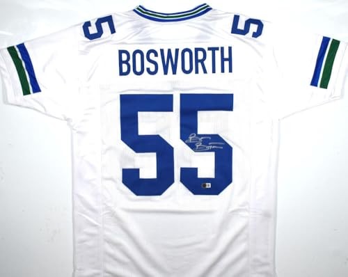 Brian Bosworth Autographed White Custom Jersey - Beckett Witnessed