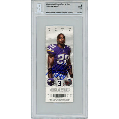 Adrian Peterson Autographed Minnesota Vikings Ticket Stub (9/14/2014)