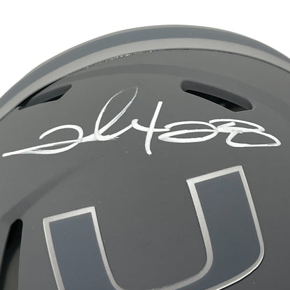Clinton Portis Signed Miami Hurricanes Slate Mini Helmet (Beckett Witnessed)