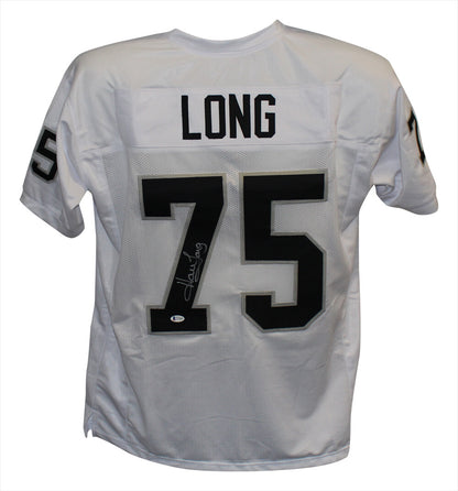 Howie Long Signed Oakland Raiders Custom White Football Jersey BAS