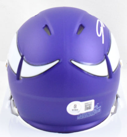 Jordan Addison Autographed Minnesota Vikings White Speed Mini Helmet