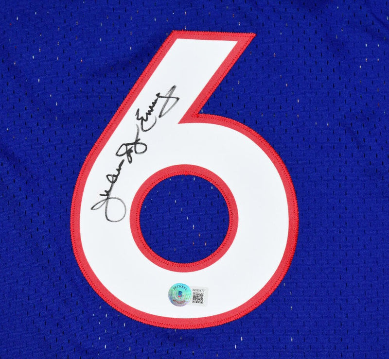 Julius Erving Signed Blue Adidas Swingman Jersey
