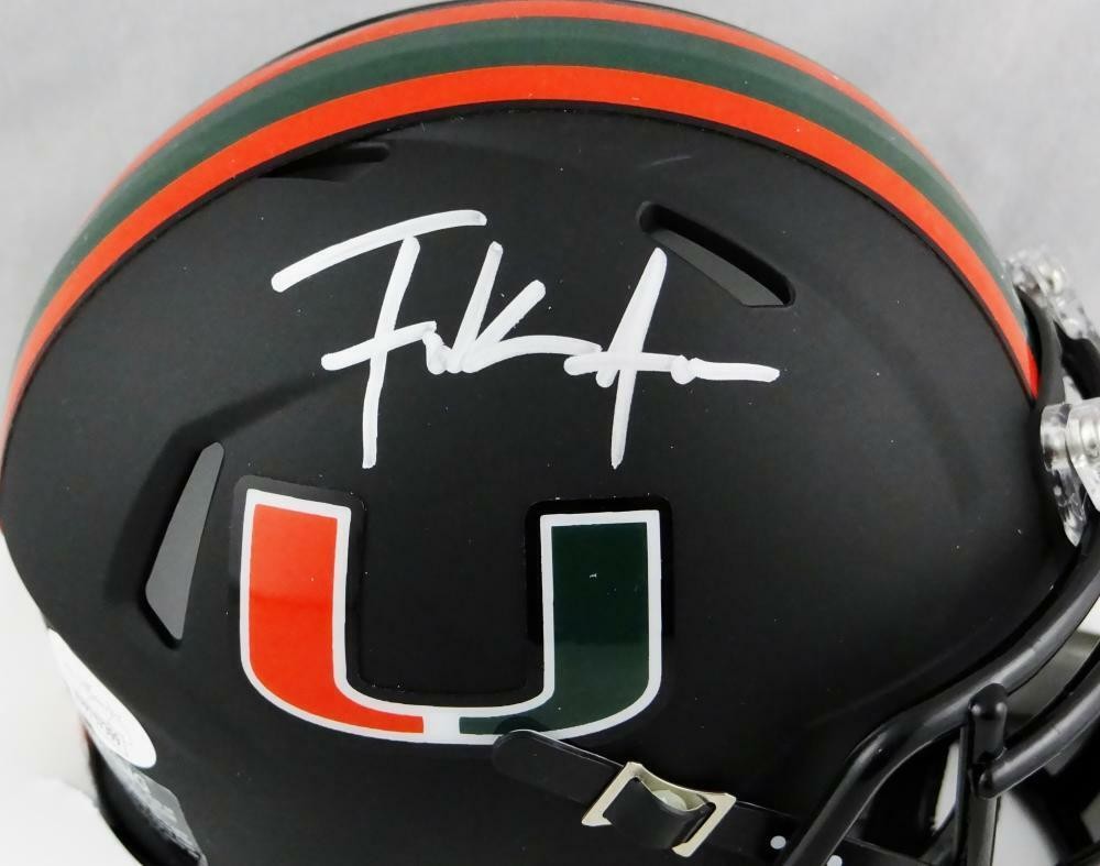 Frank Gore Signed Miami Hurricanes Black Mini Helmet