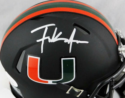 Frank Gore Signed Miami Hurricanes Black Mini Helmet