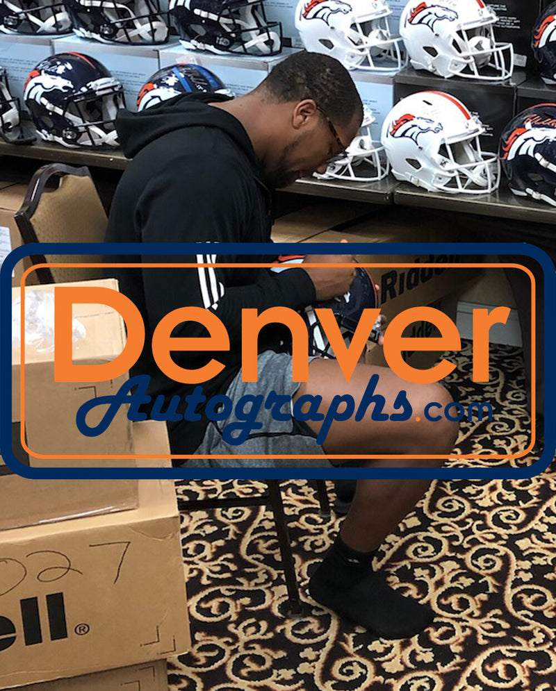 Bradley Chubb Autographed Denver Broncos Authentic Full Size Speed Helmet