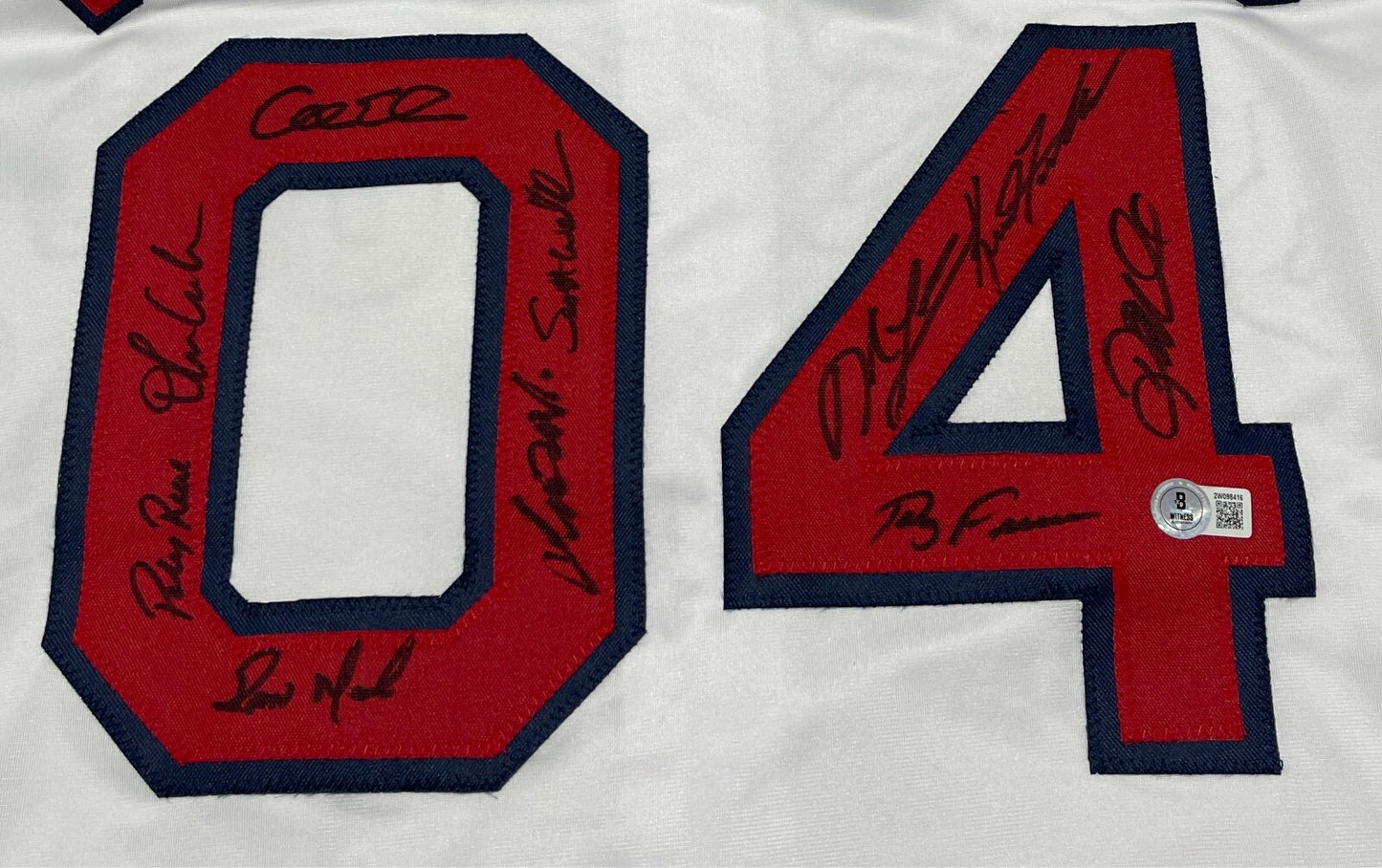 2004 Boston Red Sox Team Signed Custom Jersey (10 Signatures) BAS