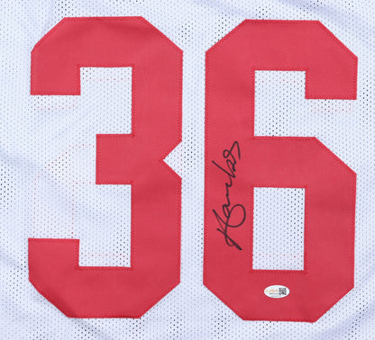 Merton Hanks Signed San Francisco 49ers White Custom Jersey