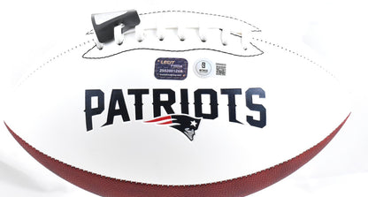 Christian Gonzalez Autographed New England Patriots Logo Football