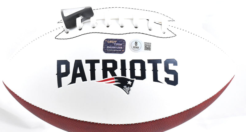 Christian Gonzalez Autographed New England Patriots Logo Football
