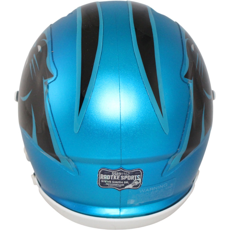Steve Smith Signed Carolina Panthers Blaze Mini Helmet