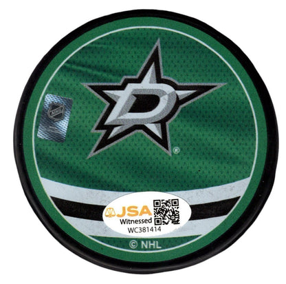 Mike Modano Signed Dallas Stars Reverse Retro Hockey Puck JSA Witness