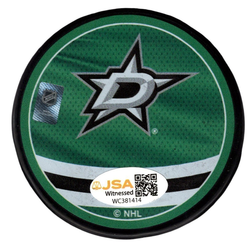 Mike Modano Signed Dallas Stars Reverse Retro Hockey Puck JSA Witness