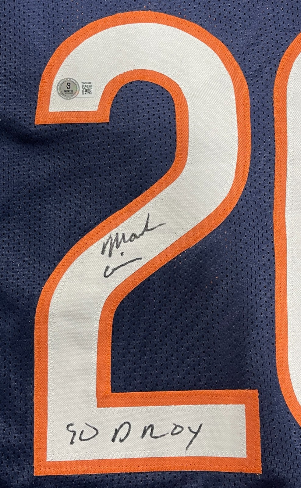 Mark Carrier Signed Chicago Bears Custom Jersey (90 DROY) Beckett Witness