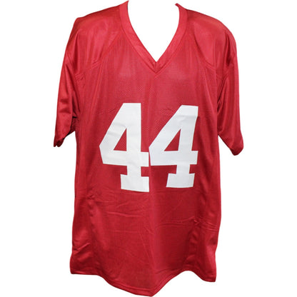 Brian Bosworth Autographed Red College Style Football Jersey (Beckett Witness)