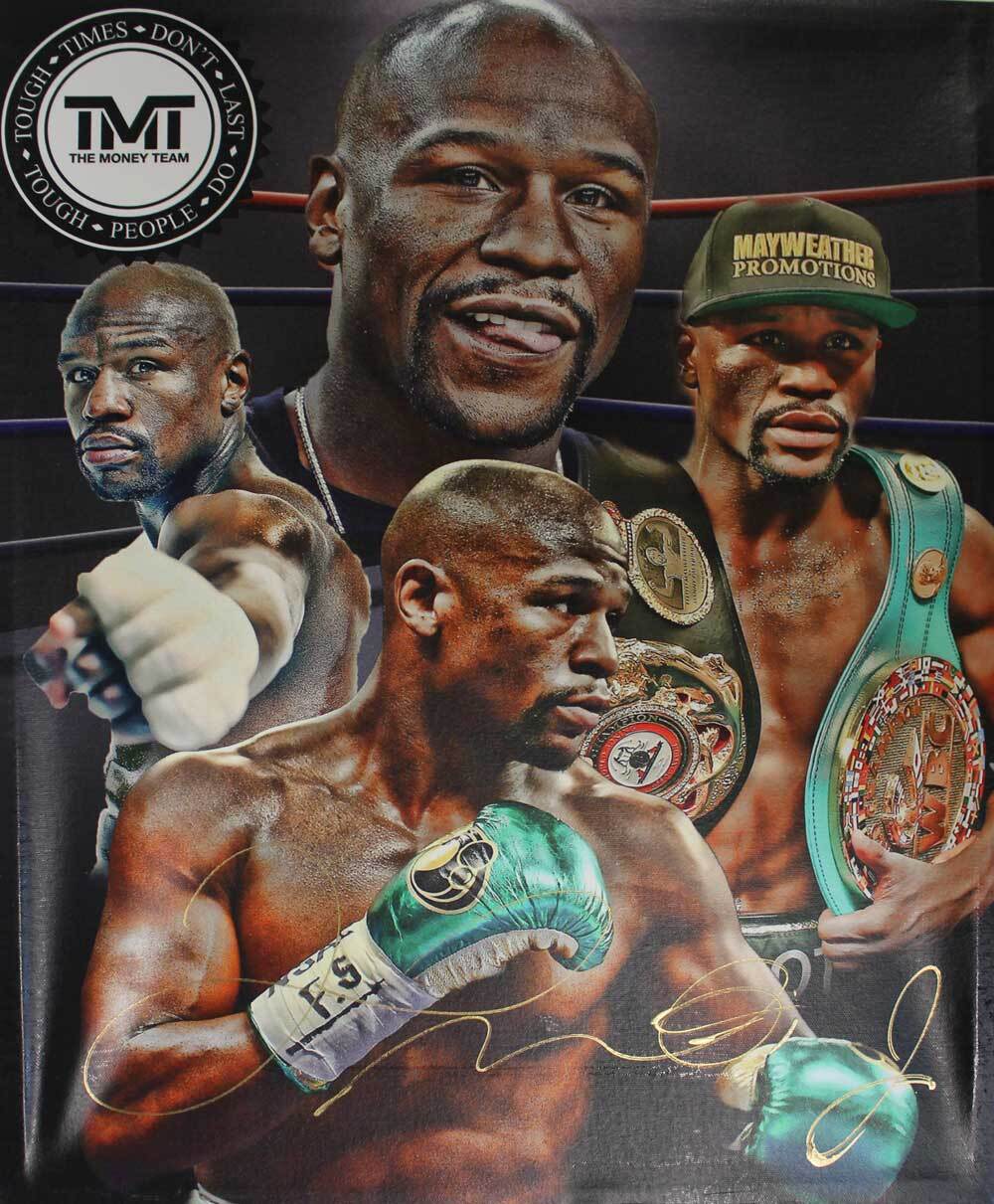 Floyd Mayweather Autographed Boxing 20"x24" Canvas