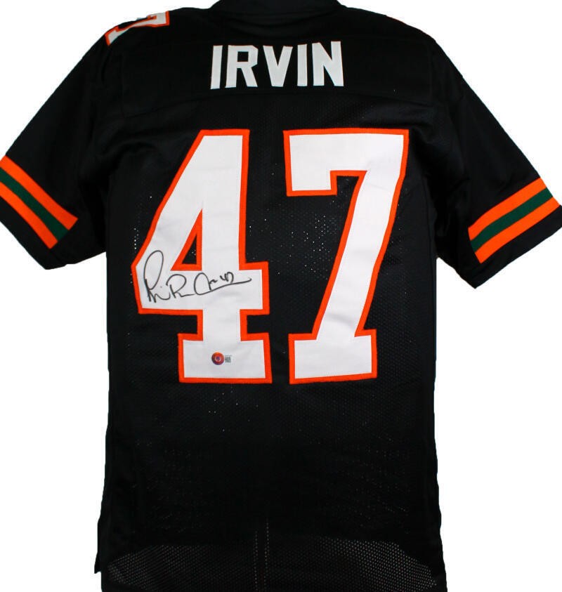 Michael Irvin Signed Miami Hurricanes Style Custom Jersey - Black