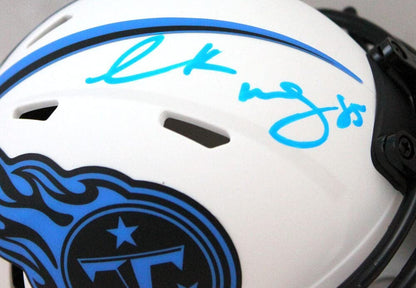 Derrick Mason Signed Tennessee Titans Lunar Speed Mini Helmet