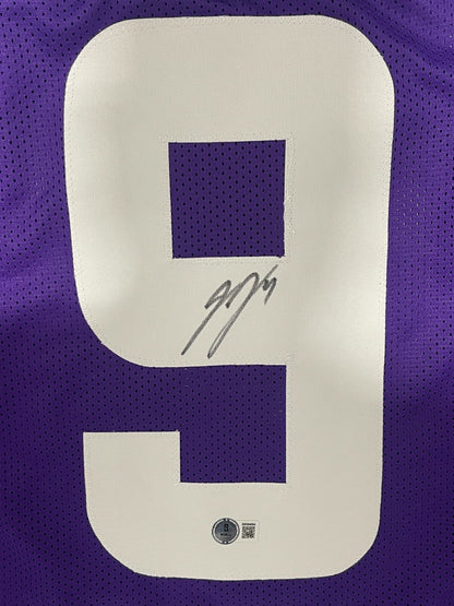 J.J. McCarthy Signed Minnesota Vikings Custom Football Jersey
