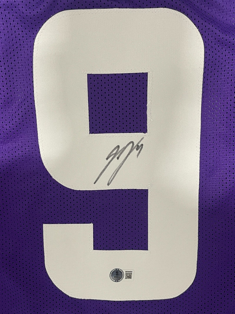 J.J. McCarthy Signed Minnesota Vikings Custom Football Jersey