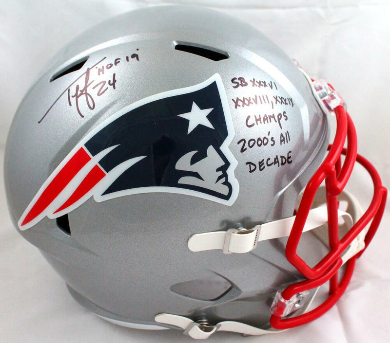 Ty Law Signed New England Patriots Full Size Speed Helmet