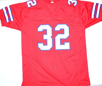 O.J. Simpson Autographed Red Custom Jersey
