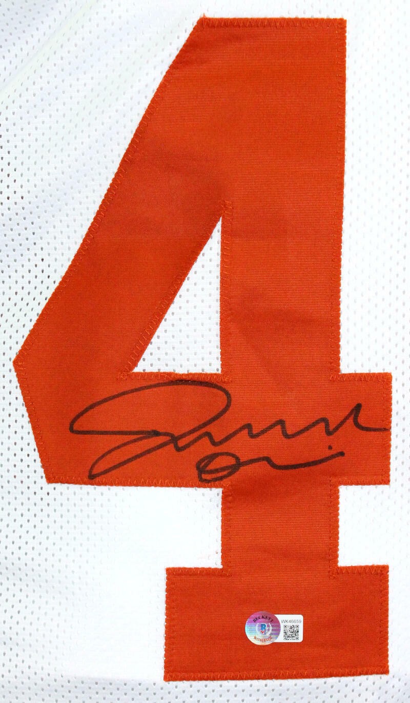 Joseph Ossai Signed Texas Longhorns White College Style Jersey