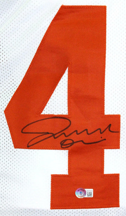 Joseph Ossai Signed Texas Longhorns White College Style Jersey
