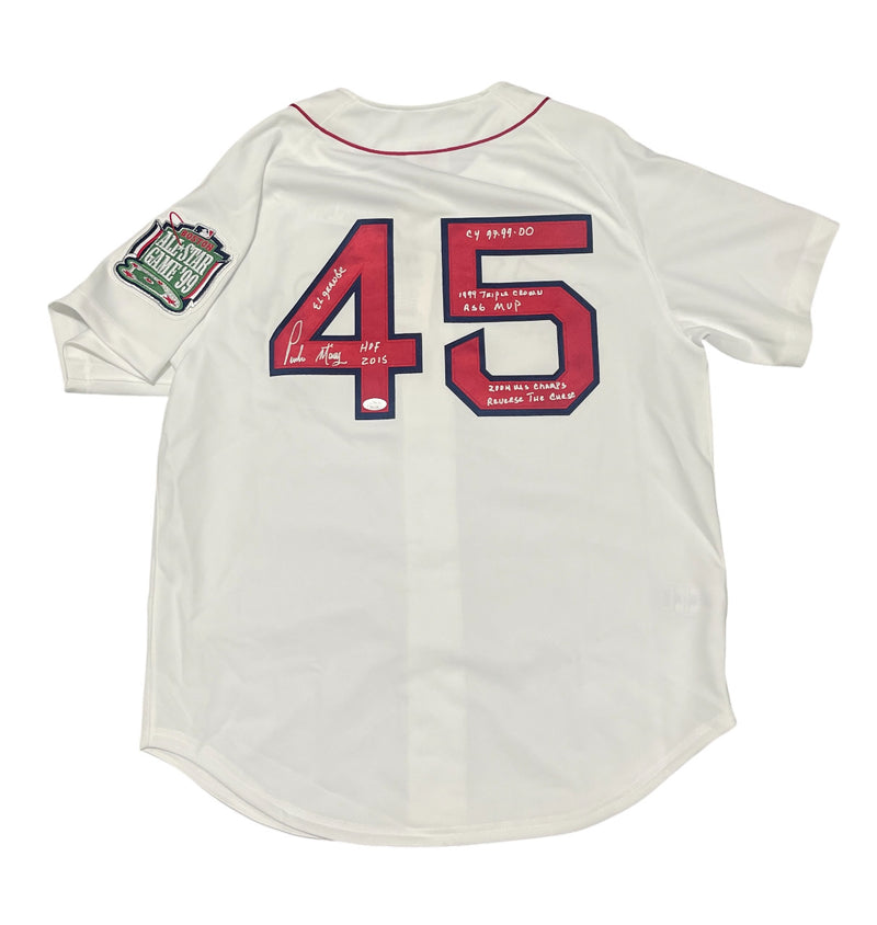 Pedro Martinez Signed Mitchell & Ness Authentic Red Sox Jersey (7x Inscriptions)
