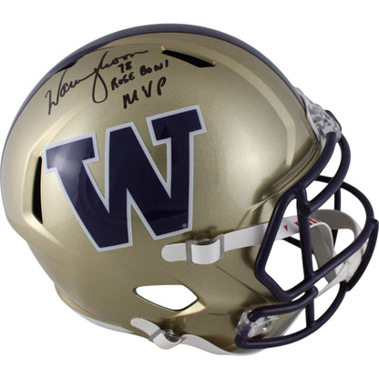 Warren Moon Signed Washington Huskies Full Size Helmet (1978 Rose Bowl MVP)