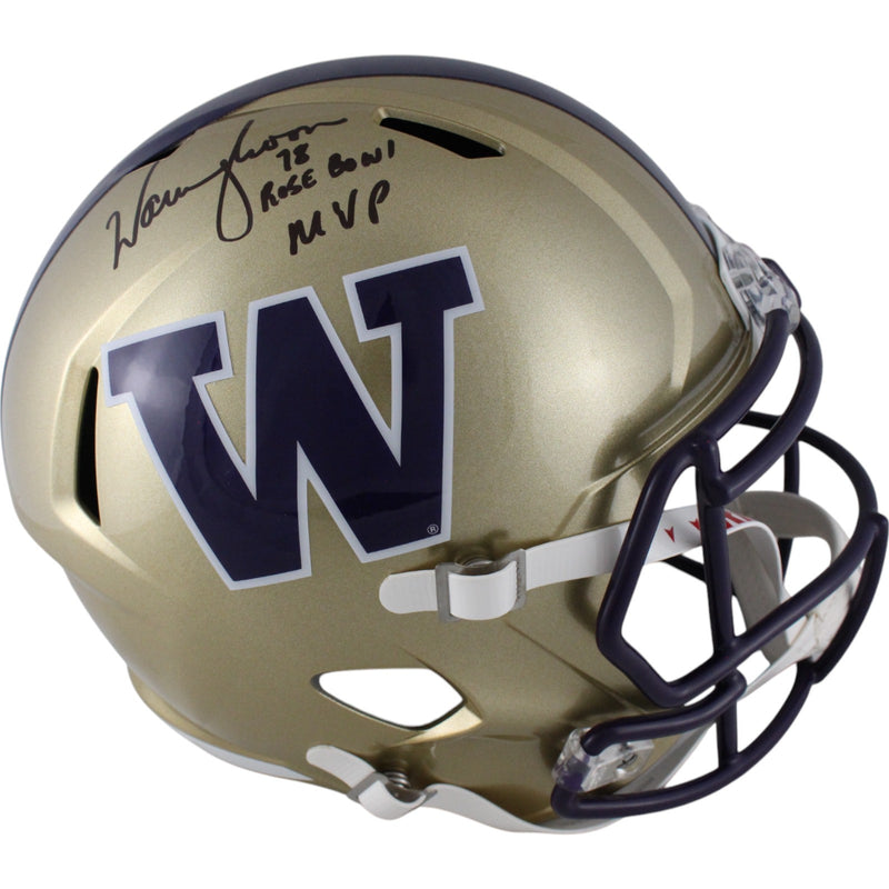 Warren Moon Signed Washington Huskies Full Size Helmet (1978 Rose Bowl MVP)